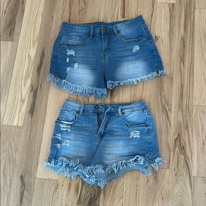 Distressed Denim Shorts